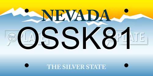 OSSK81 Nevada License Plate