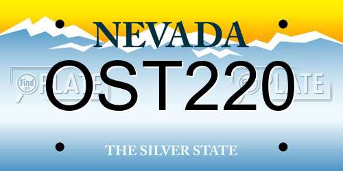 OST220 Nevada License Plate