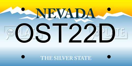 OST22D Nevada License Plate