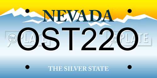 OST22O Nevada License Plate