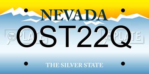 OST22Q Nevada License Plate