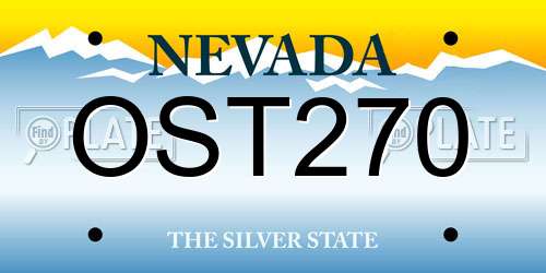 OST270 Nevada License Plate