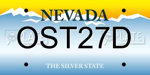 OST27D Nevada License Plate