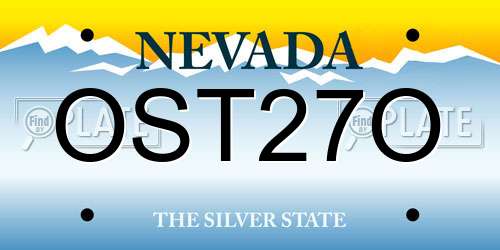 OST27O Nevada License Plate