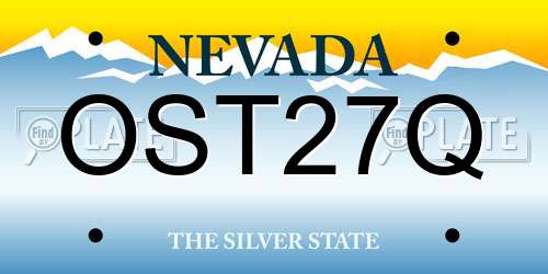 OST27Q Nevada License Plate