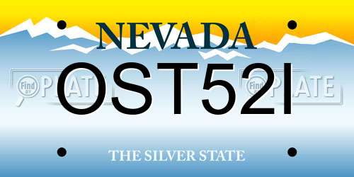 OST52I Nevada License Plate