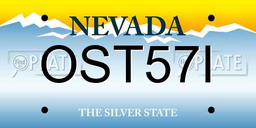 OST57I Nevada License Plate