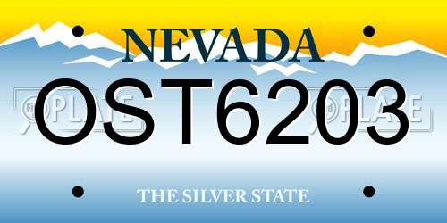 OST6203 Nevada License Plate