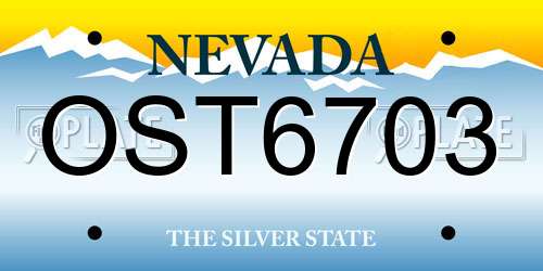 OST6703 Nevada License Plate