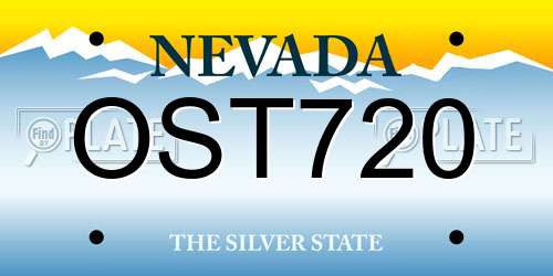 OST720 Nevada License Plate
