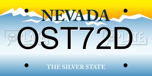 OST72D Nevada License Plate