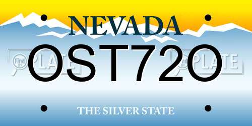 OST72O Nevada License Plate