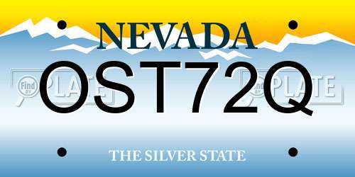 OST72Q Nevada License Plate