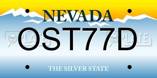 OST77D Nevada License Plate