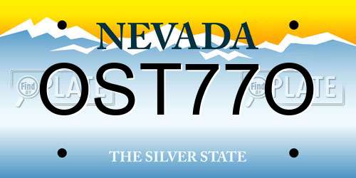 OST77O Nevada License Plate