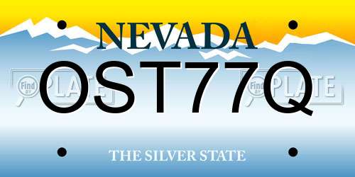 OST77Q Nevada License Plate