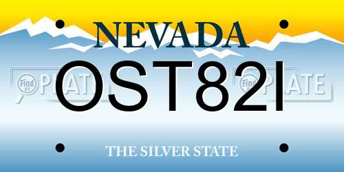 OST82I Nevada License Plate