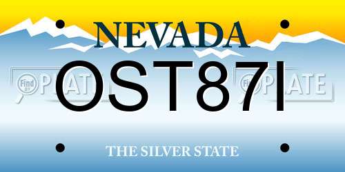 OST87I Nevada License Plate