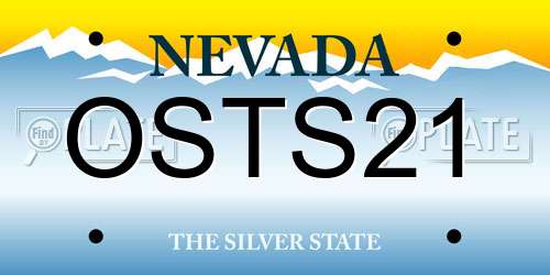 OSTS21 Nevada License Plate