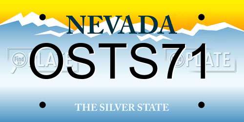 OSTS71 Nevada License Plate