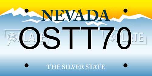 OSTT70 Nevada License Plate