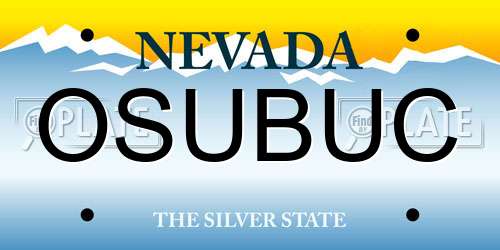 OSUBUC Nevada License Plate