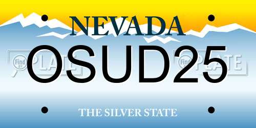 OSUD25 Nevada License Plate