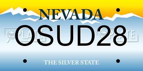 OSUD28 Nevada License Plate