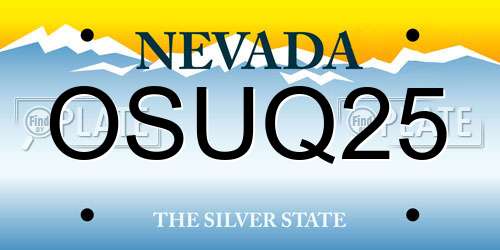 OSUQ25 Nevada License Plate