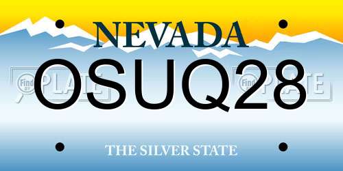 OSUQ28 Nevada License Plate