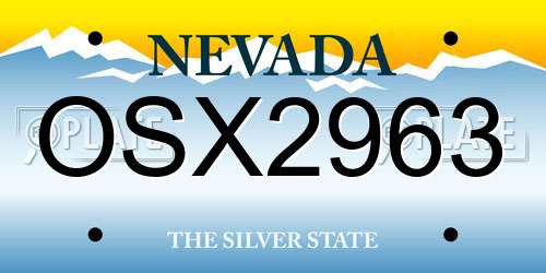OSX2963 Nevada License Plate
