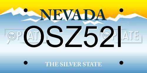 OSZ52I Nevada License Plate