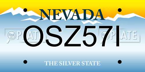 OSZ57I Nevada License Plate