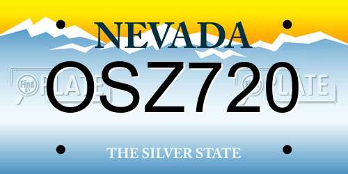 OSZ720 Nevada License Plate