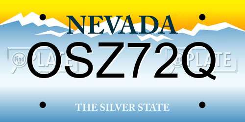 OSZ72Q Nevada License Plate