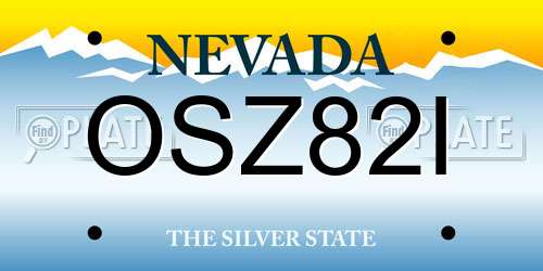 OSZ82I Nevada License Plate