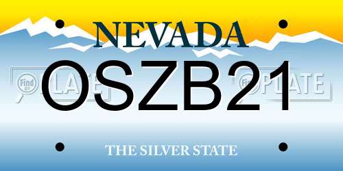 OSZB21 Nevada License Plate