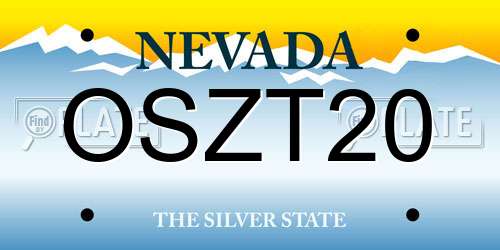OSZT20 Nevada License Plate