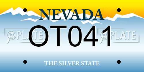 OT041 Nevada License Plate