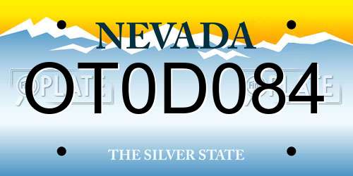 OT0D084 Nevada License Plate