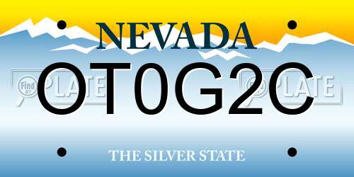 OT0G2C Nevada License Plate