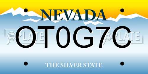 OT0G7C Nevada License Plate