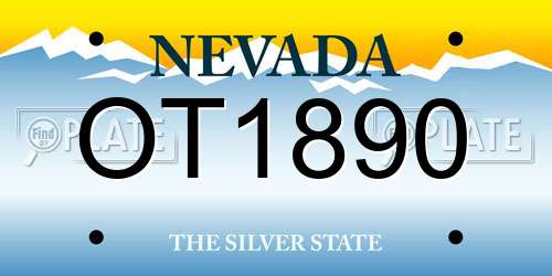 OT1890 Nevada License Plate