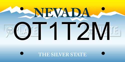 OT1T2M Nevada License Plate