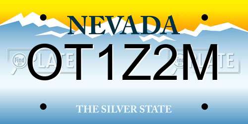 OT1Z2M Nevada License Plate