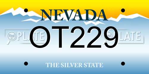 OT229 Nevada License Plate