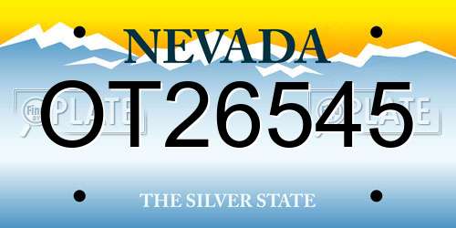 OT26545 Nevada License Plate