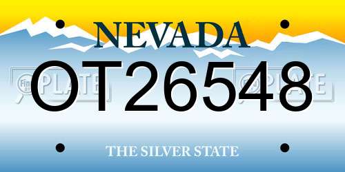 OT26548 Nevada License Plate
