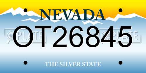 OT26845 Nevada License Plate
