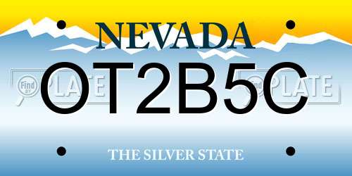 OT2B5C Nevada License Plate
